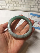 Load image into Gallery viewer, 57mm Certified Type A 100% Natural sunny green/gray/black chubby Jadeite bangle PB242-9546
