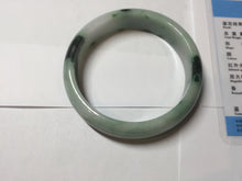 Load image into Gallery viewer, 59.2mm Certified Type A 100% Natural sunny green/dark green/purple/white Spring Forest broad Jadeite bangle PH71-0574
