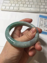 Load image into Gallery viewer, 57mm Certified Type A 100% Natural sunny green/gray/black chubby Jadeite bangle PB242-9546
