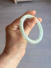 Load image into Gallery viewer, 52.2mm 100% Natural type A icy watery light green carved and golden-painted round cut slim Jadeite Jade bangle BH129
