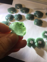 Load image into Gallery viewer, 100% Natural type A dark green/blue/black/gray Guatemala jadeite jade 3D tropical fish Pendant group PD94
