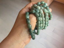 Load image into Gallery viewer, 9.8x8mm 100% natural type A light green blue olive(Lulutong) jadeite beads bracelet group Bp188
