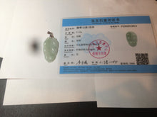 Load image into Gallery viewer, Certified type A 100% Natural icy watery green Jadeite Jade leaf pendant BH59-5-2611
