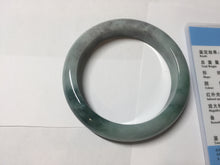 Load image into Gallery viewer, 57mm Certified Type A 100% Natural sunny green/gray/black chubby Jadeite bangle PB243-9556
