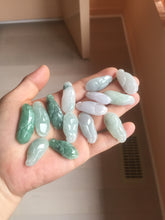 Load image into Gallery viewer, Type A 100% Natural icy watery light green/white/purple jadeite Jade magnolia buds group Pendant PH236
