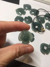 Load image into Gallery viewer, 100% Natural type A dark green/blue/black/gray Guatemala jadeite jade 3D tropical fish Pendant group PD94
