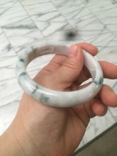 Load image into Gallery viewer, 59.5mm Certificated Type A 100% Natural White green red purple(FU LU SHOU) with green floating flowers Jadeite Jade bangle G110-9511
