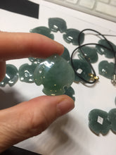 Load image into Gallery viewer, 100% Natural type A dark green/blue/black/gray Guatemala jadeite jade 3D tropical fish Pendant group PD94
