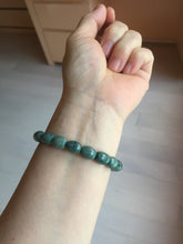 Load image into Gallery viewer, 9.8x8mm 100% natural type A light green blue olive(Lulutong) jadeite beads bracelet group Bp188

