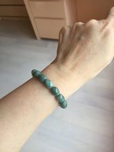Load image into Gallery viewer, 9.8x8mm 100% natural type A light green blue olive(Lulutong) jadeite beads bracelet group Bp188
