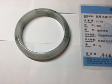 Load image into Gallery viewer, 54.5mm Certified 100% natural Type A light purple with green floating flowers jadeite jade bangle BN14-7084
