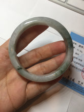 Load image into Gallery viewer, 54.5mm Certified 100% natural Type A light purple with green floating flowers jadeite jade bangle BN14-7084
