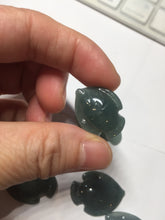 Load image into Gallery viewer, 100% Natural type A dark green/blue/black/gray Guatemala jadeite jade 3D tropical fish Pendant group PD95
