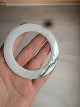 Load image into Gallery viewer, 53mm certified Type A 100% Natural white/brown flat style Jadeite jade bangle C89-4
