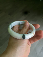 Load image into Gallery viewer, 59.4mm Certificated Type A 100% Natural White green red purple(FU LU SHOU) with green floating flowers Jadeite Jade bangle G110-9544
