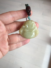 Load image into Gallery viewer, 100% Natural type A yellow green happy buddha jadeite Jade pendant AX159
