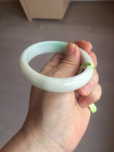 Load image into Gallery viewer, 56mm Certified Type A 100% Natural sunny green/white(白底青) Jadeite Jade bangle G71-1309

