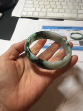 Load image into Gallery viewer, 59.2mm Certified Type A 100% Natural sunny green/dark green/purple/white Spring Forest broad Jadeite bangle PH71-0574
