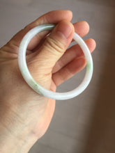 Load image into Gallery viewer, 56.5mm 100% natural Type A sunny green white round cut jadeite jade bangle BL98-4669
