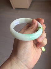 Load image into Gallery viewer, 56mm Certified Type A 100% Natural sunny green/white(白底青) Jadeite Jade bangle G71-1309
