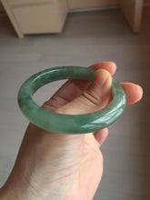 Load image into Gallery viewer, Shopify only. 54mm certified 100% natural Type A icy watery oliy dark green(油青) brown jadeite jade bangle BS103-4060
