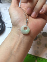 Load image into Gallery viewer, 16mm Type A 100% Natural light green yellow purple white Jadeite Safety Guardian Button Princess donuts pendant group AZ163
