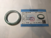 Load image into Gallery viewer, 55.5mm Certified Type A 100% Natural light green purple with floating flowers Jadeite bangle AY129-6645
