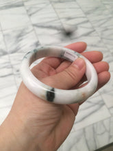Load image into Gallery viewer, 59.4mm Certificated Type A 100% Natural White green red purple(FU LU SHOU) with green floating flowers Jadeite Jade bangle G110-9544
