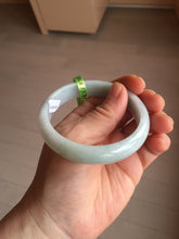 Load image into Gallery viewer, 56.7mm certified type A 100% Natural light green/blue purple Jadeite Jade bangle AB2-1325

