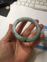 Load image into Gallery viewer, 55.5mm Certified Type A 100% Natural light green purple with floating flowers Jadeite bangle AY129-6645
