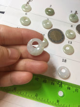 Load image into Gallery viewer, 16mm Type A 100% Natural light green yellow purple white Jadeite Safety Guardian Button Princess donuts pendant group AZ163
