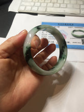 Load image into Gallery viewer, 59.2mm Certified Type A 100% Natural sunny green/dark green/purple/white Spring Forest broad Jadeite bangle PH71-0574
