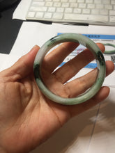 Load image into Gallery viewer, 59.2mm Certified Type A 100% Natural sunny green/dark green/purple/white Spring Forest broad Jadeite bangle PH71-0574

