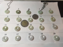 Load image into Gallery viewer, 16mm Type A 100% Natural light green yellow purple white Jadeite Safety Guardian Button Princess donuts pendant group AZ163

