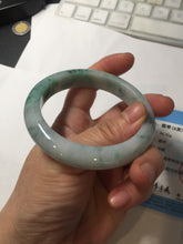 Load image into Gallery viewer, 55.5mm Certified Type A 100% Natural light green purple with floating flowers Jadeite bangle AY129-6645
