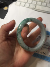 Load image into Gallery viewer, 55.5mm Certified Type A 100% Natural light green purple with floating flowers Jadeite bangle AY129-6645
