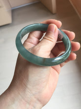 Load image into Gallery viewer, 59mm Certified Type A 100% Natural icy watery dark green/blue/gray/black Guatemala Jadeite bangle BS156-0131
