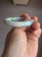 Load image into Gallery viewer, 53.4mm 100% natural Type A green/white jadeite jade bangle G73
