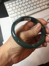 Load image into Gallery viewer, 60.6mm Certified Type A 100% Natural dark green/blue/gray/black Guatemala Jadeite bangle Pb280-0691
