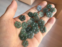 Load image into Gallery viewer, 100% Natural type A icy watery blue green gray Guatemala jadeite Forget-Me-Not(勿忘我) Flower Pendant group BP180
