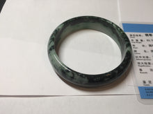 Load image into Gallery viewer, 62.2mm Certified Type A 100% Natural sunny green/dark greenJadeite bangle Call of the Distant Mountains(远山的呼唤) PH72-0606
