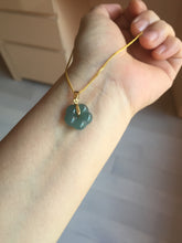 Load image into Gallery viewer, 100% Natural type A icy watery blue green gray Guatemala jadeite Forget-Me-Not(勿忘我) Flower Pendant group BP180
