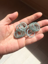 Load image into Gallery viewer, Size 2 1/2- 9 3/4 100% natural type A icy watery light green blue gray slim Guatemala jadeite jade band ring group PH234 Add on item
