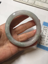 Load image into Gallery viewer, 60.5mm Certified Type A 100% Natural icy watery green/purple chubby Jadeite Jade bangle PB244-9527
