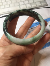 Load image into Gallery viewer, 62.2mm Certified Type A 100% Natural sunny green/dark greenJadeite bangle Call of the Distant Mountains(远山的呼唤) PH72-0606
