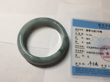 Load image into Gallery viewer, 54mm certified 100% natural Type A green white with green floating flowers chubby jadeite bangle PB245-9551
