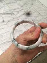 Load image into Gallery viewer, 59.8mm Certificated Type A 100% Natural White purple with green floating flowers Jadeite Jade bangle G110-9508
