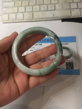 Load image into Gallery viewer, 57.8mm Certified Type A 100% Natural sunny green dark green white Jadeite bangle AZ164-6583
