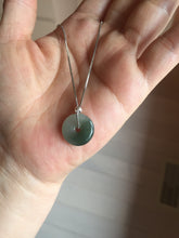 Load image into Gallery viewer, 9.5-17mm Type A 100% Natural icy watery oily dark green gray black(油青)  Jadeite Jade Safety Guardian Button donuts Pendant group AU80 add on item
