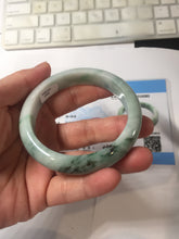 Load image into Gallery viewer, 57.8mm Certified Type A 100% Natural sunny green dark green white Jadeite bangle AZ164-6583
